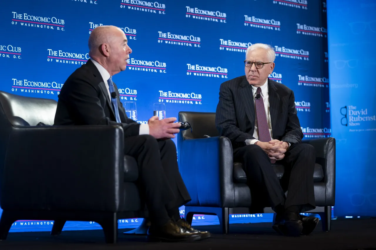 Image: DHS Secretary Alejandro Mayorkas Participates in a Fireside Chat with David Rubenstein  (015)