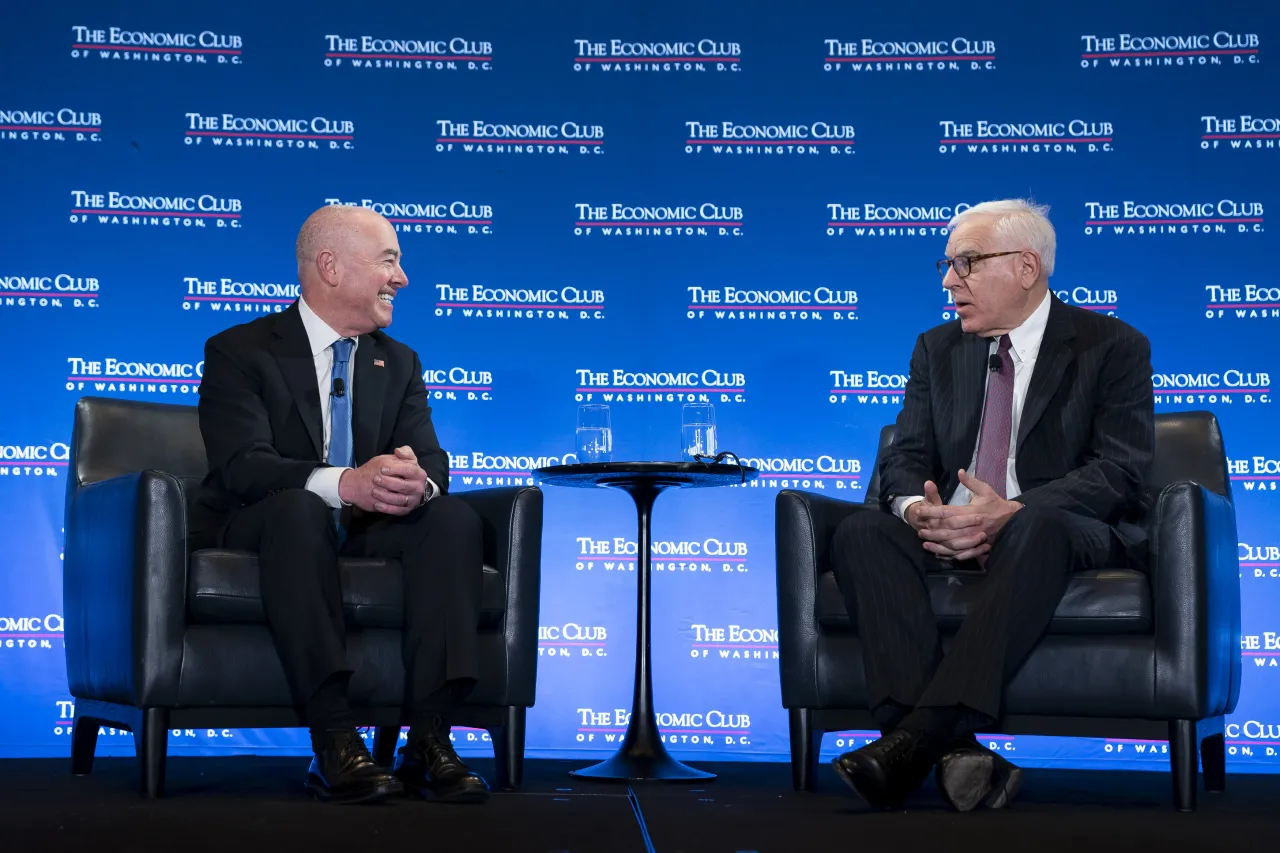 Image: DHS Secretary Alejandro Mayorkas Participates in a Fireside Chat with David Rubenstein  (017)