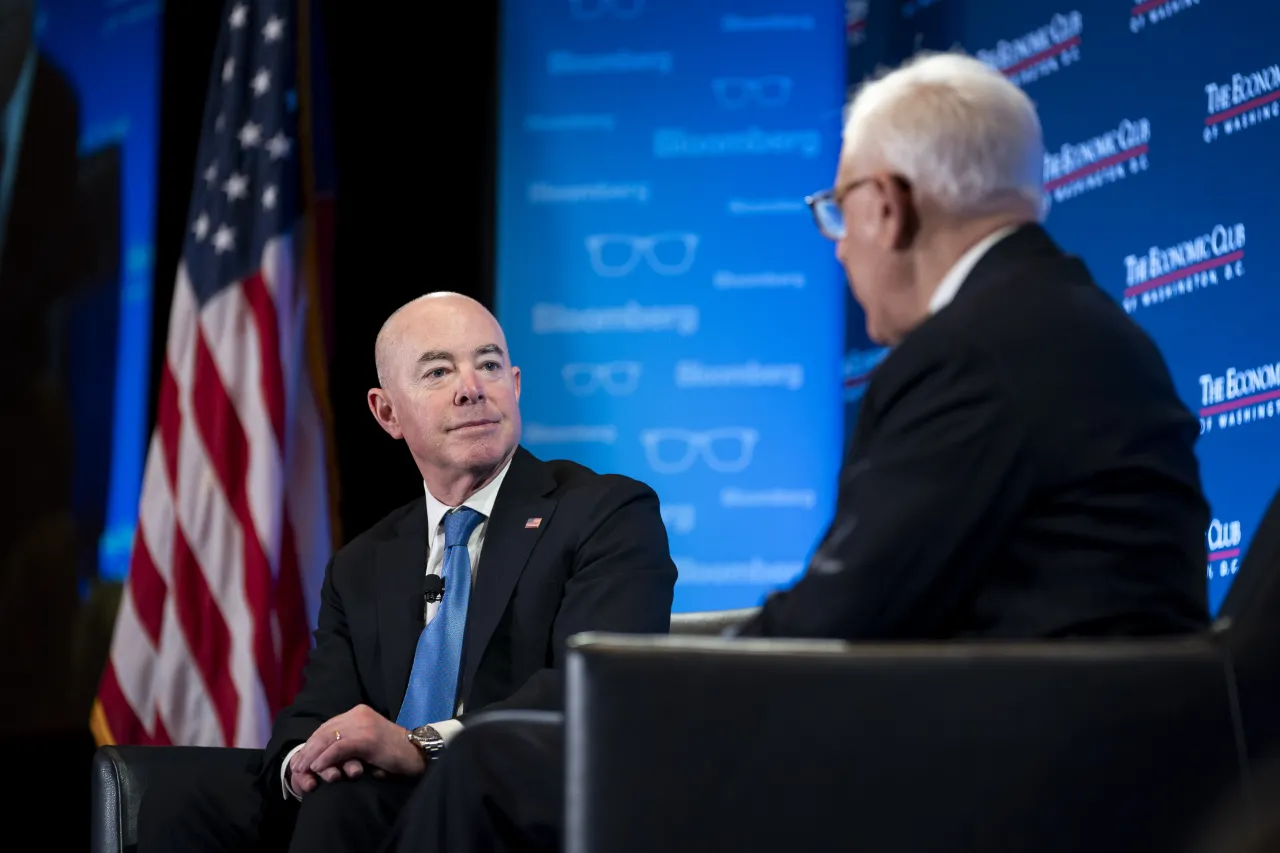 Image: DHS Secretary Alejandro Mayorkas Participates in a Fireside Chat with David Rubenstein  (021)