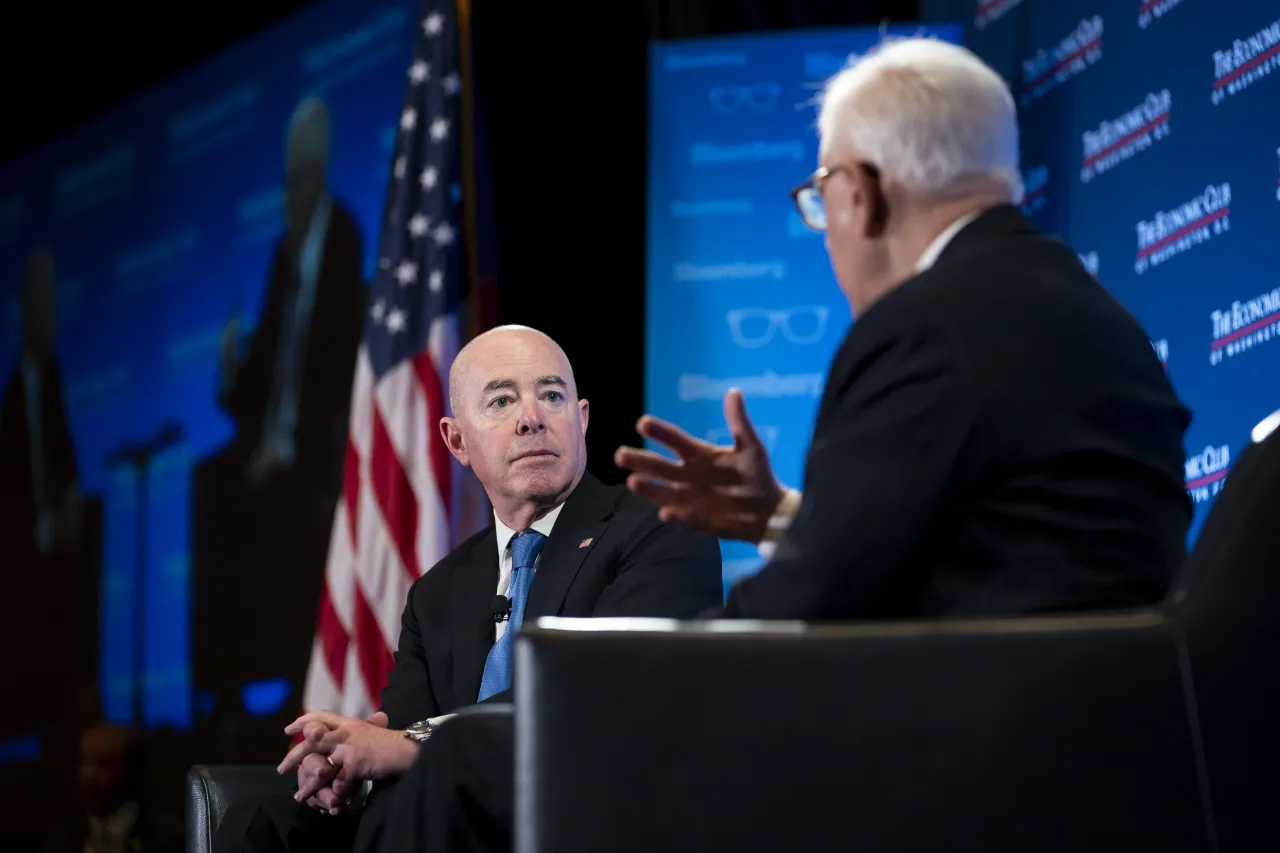 Image: DHS Secretary Alejandro Mayorkas Participates in a Fireside Chat with David Rubenstein  (024)