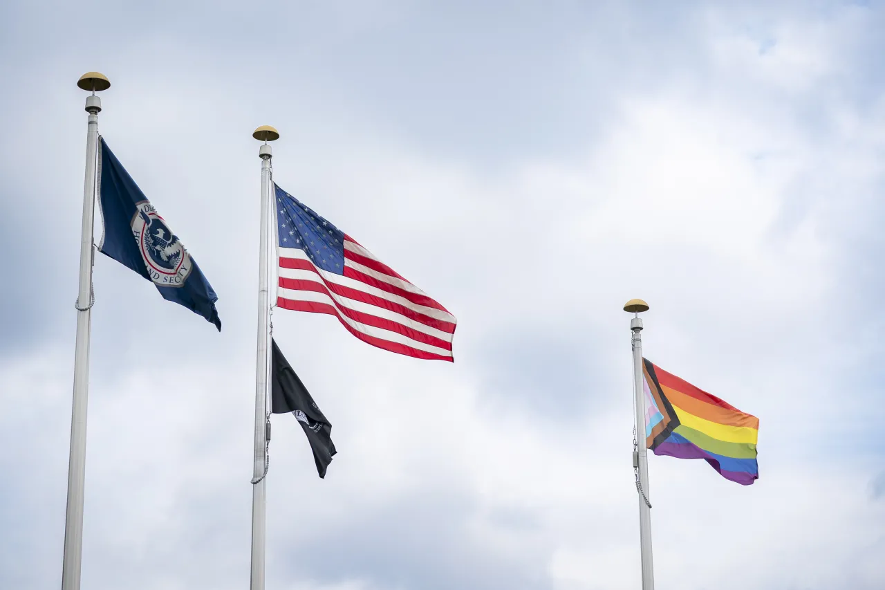 Image: DHS Secretary Alejandro Mayorkas Attends the DHS Headquarters Pride Flag Raising   (010)