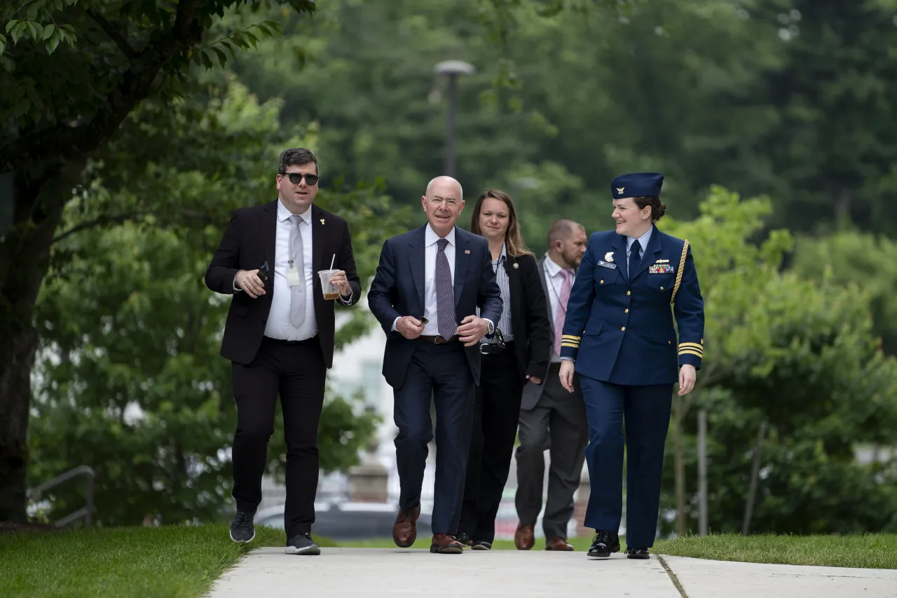 Image: DHS Secretary Alejandro Mayorkas Participates in the I&amp;A PRISM Pride Month Flag Raising Ceremony  (011)