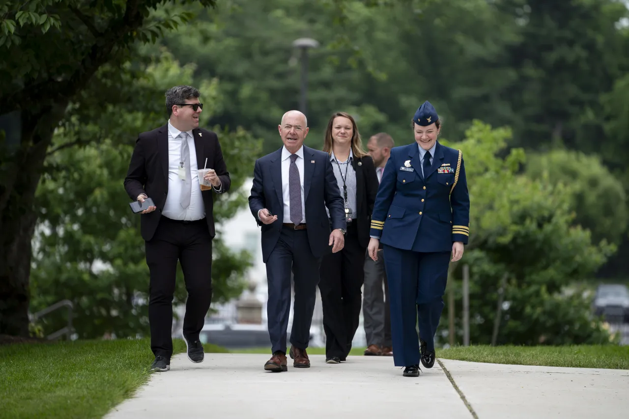 Image: DHS Secretary Alejandro Mayorkas Participates in the I&amp;A PRISM Pride Month Flag Raising Ceremony  (012)