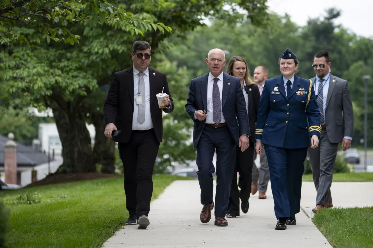 Image: DHS Secretary Alejandro Mayorkas Participates in the I&amp;A PRISM Pride Month Flag Raising Ceremony  (015)