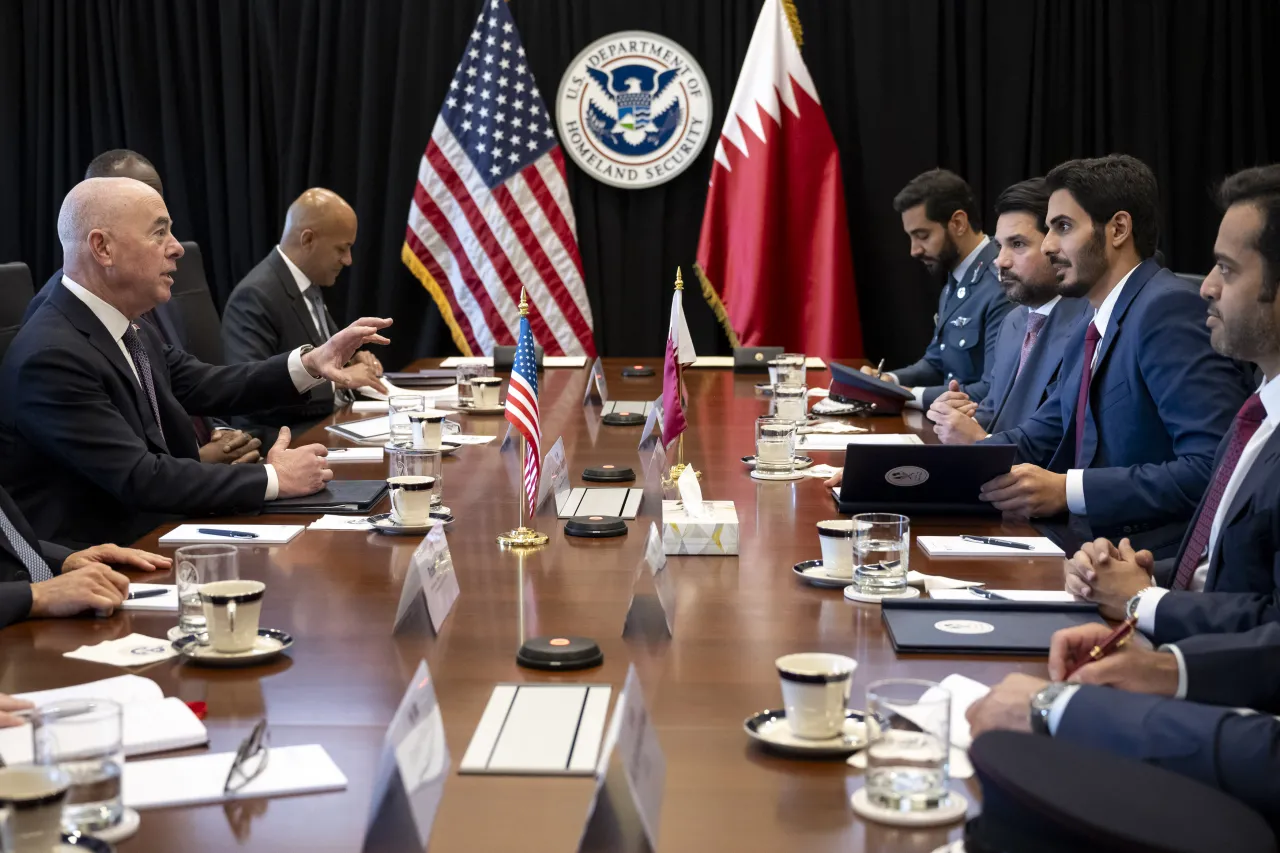 Image: DHS Secretary Alejandro Mayorkas Participates in a Bilateral Meeting with Qatar Minister of Interior  (014)