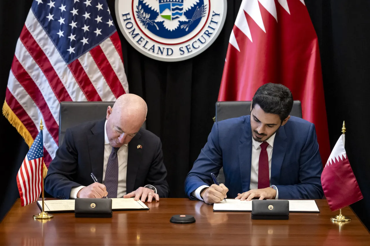 Image: DHS Secretary Alejandro Mayorkas Participates in a Bilateral Meeting with Qatar Minister of Interior  (017)