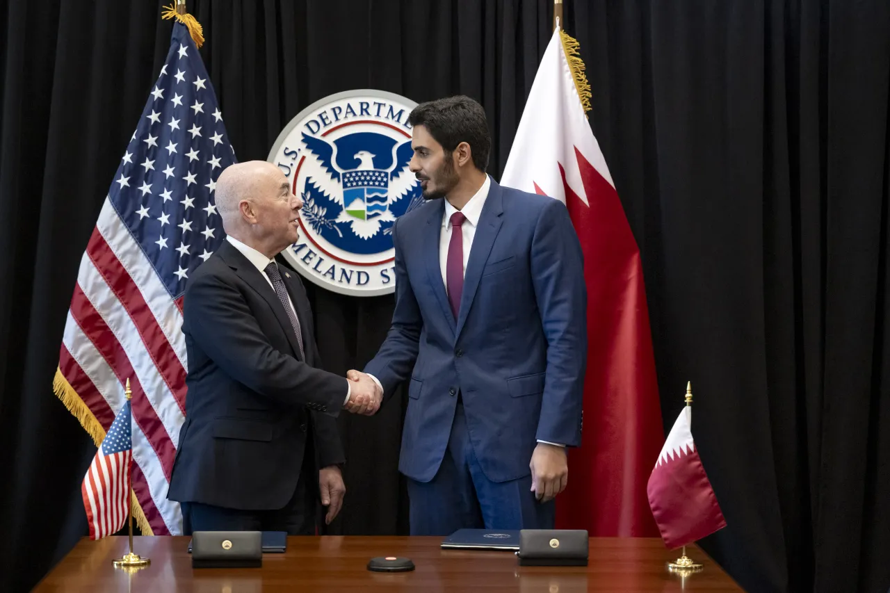 Image: DHS Secretary Alejandro Mayorkas Participates in a Bilateral Meeting with Qatar Minister of Interior  (021)