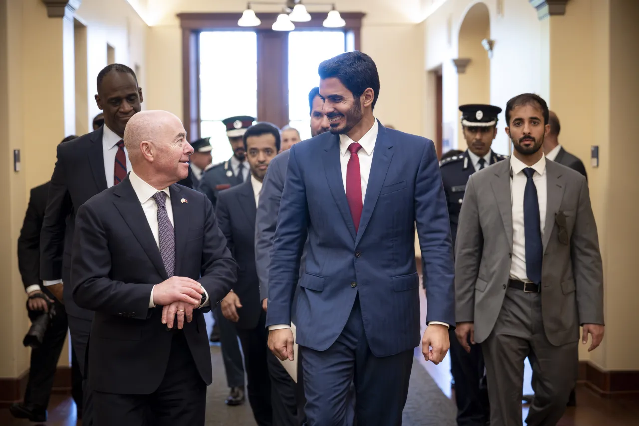 Image: DHS Secretary Alejandro Mayorkas Participates in a Bilateral Meeting with Qatar Minister of Interior  (022)