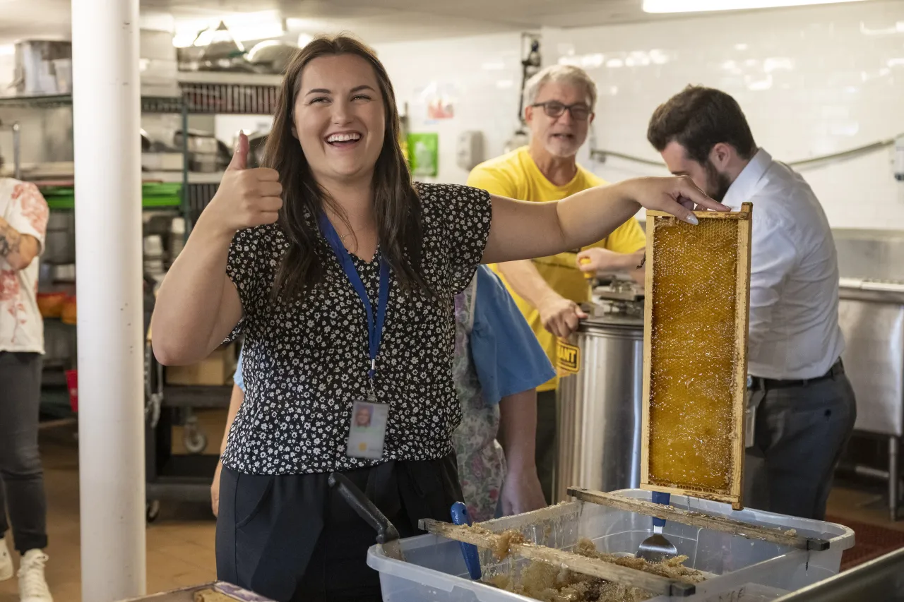 Image: DHS Members Participate in Third Annual St. Elizabeths Honey Extraction (020)