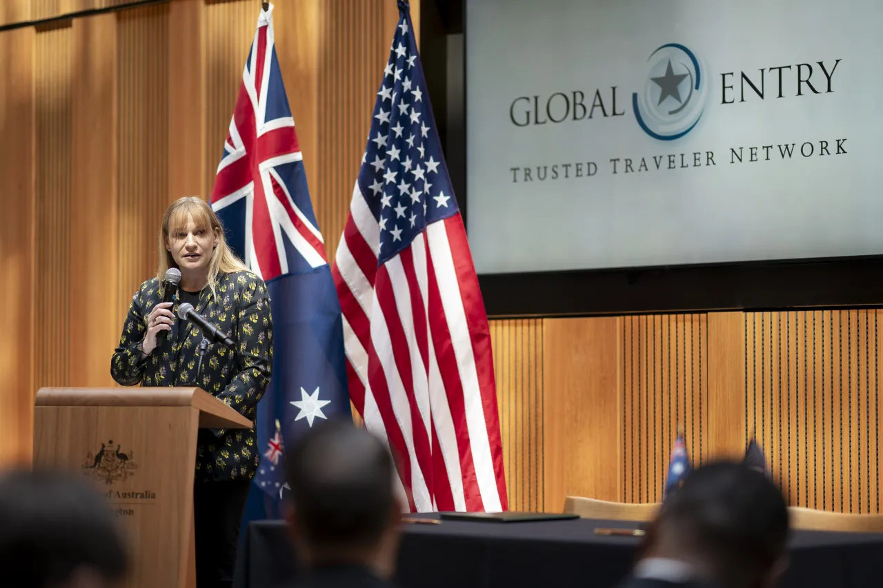 Image: DHS Senior Official Performing the Duties of the Deputy Secretary Kristie Canegallo Speaks at a Global Entry Announcement with Australia  (009)