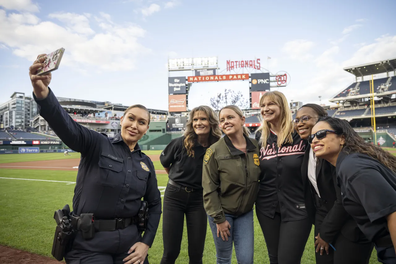 Image: Department of Homeland Security(DHS) Senior Official Performing the Duties of the Deputy Secretary,Kristie Canegallo attends a women in law enforcement pregame recognition at National’s Stadium (013)