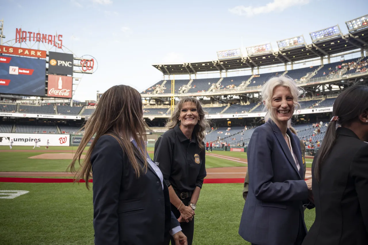 Image: Department of Homeland Security(DHS) Senior Official Performing the Duties of the Deputy Secretary,Kristie Canegallo attends a women in law enforcement pregame recognition at National’s Stadium (016)