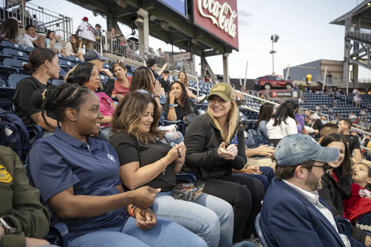 Image: Department of Homeland Security(DHS) Senior Official Performing the Duties of the Deputy Secretary,Kristie Canegallo attends a women in law enforcement pregame recognition at National’s Stadium (025)