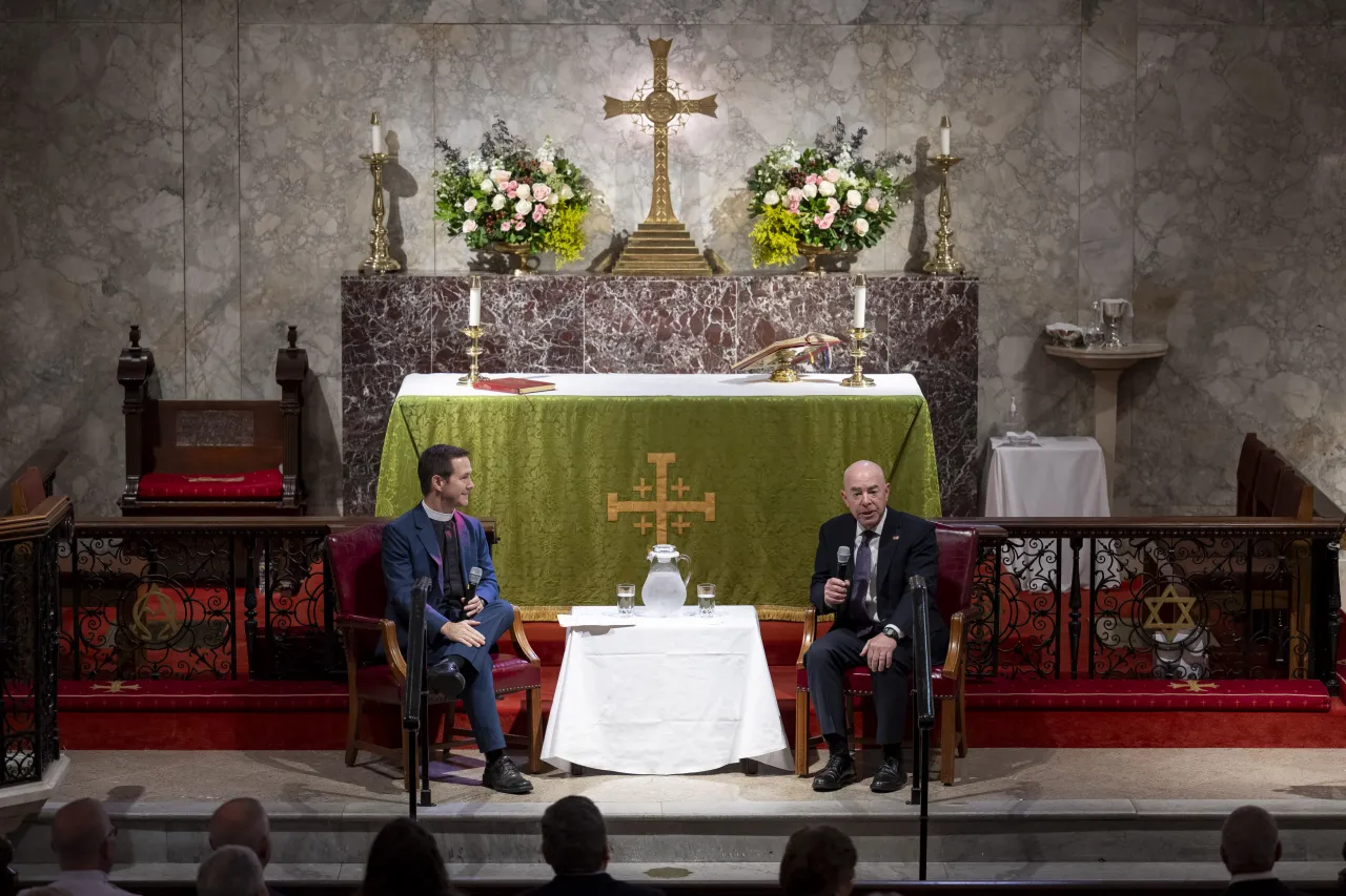 Image: DHS Secretary Alejandro Mayorkas Participates in a Speaker Series at St. John’s Church  (017)