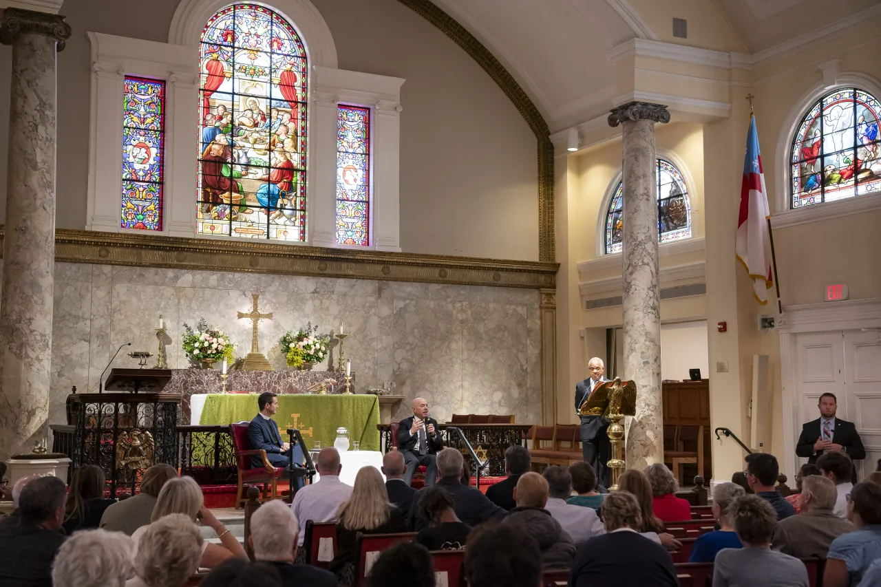 Image: DHS Secretary Alejandro Mayorkas Participates in a Speaker Series at St. John’s Church  (023)