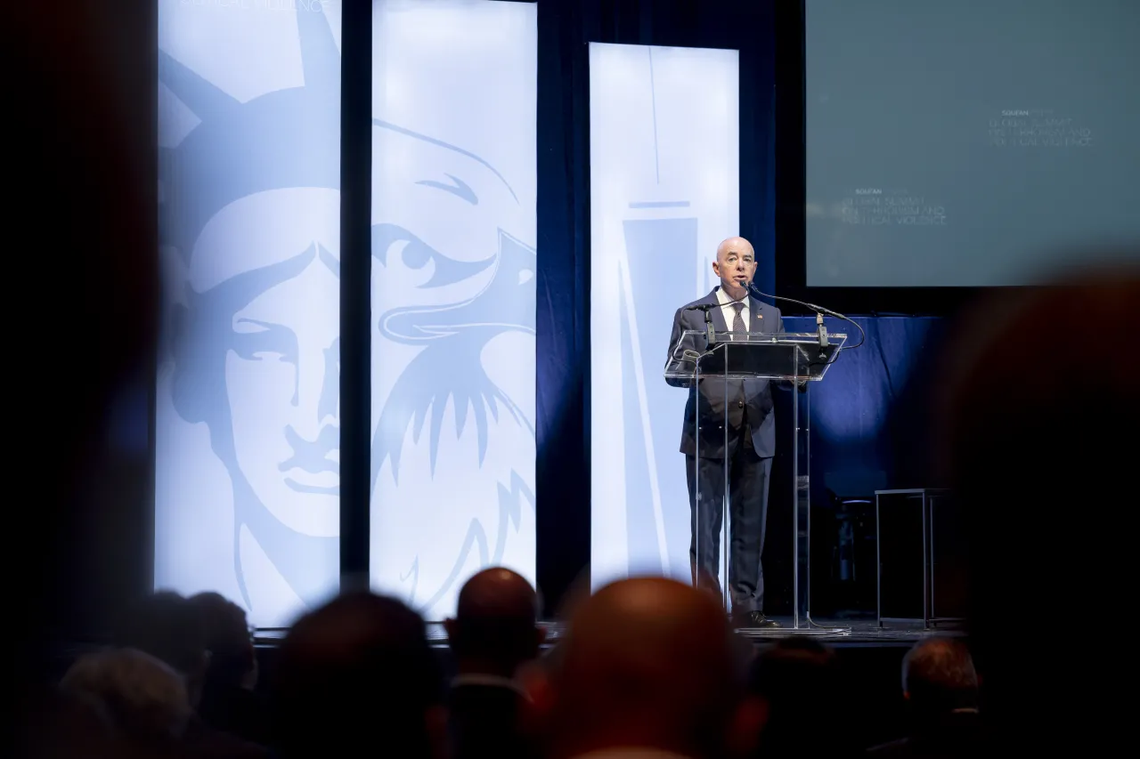 Image: DHS Secretary Alejandro Mayorkas Delivers Remarks at the Global Summit on Terrorism and Political Violence  (009)