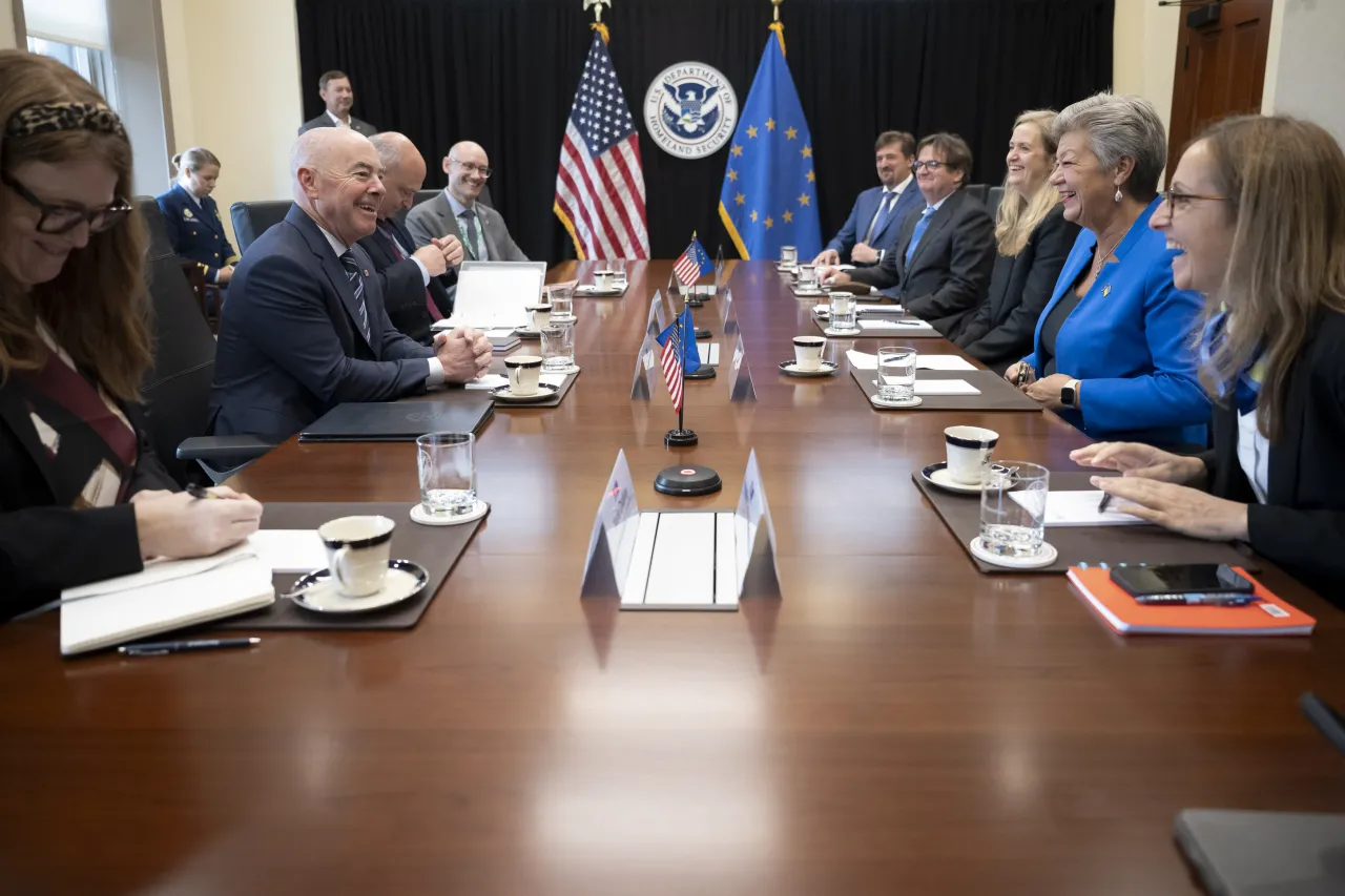 Image: DHS Secretary Alejandro Mayorkas Participates in a Bilateral Meeting with European Commissioner for Home Affairs (005)