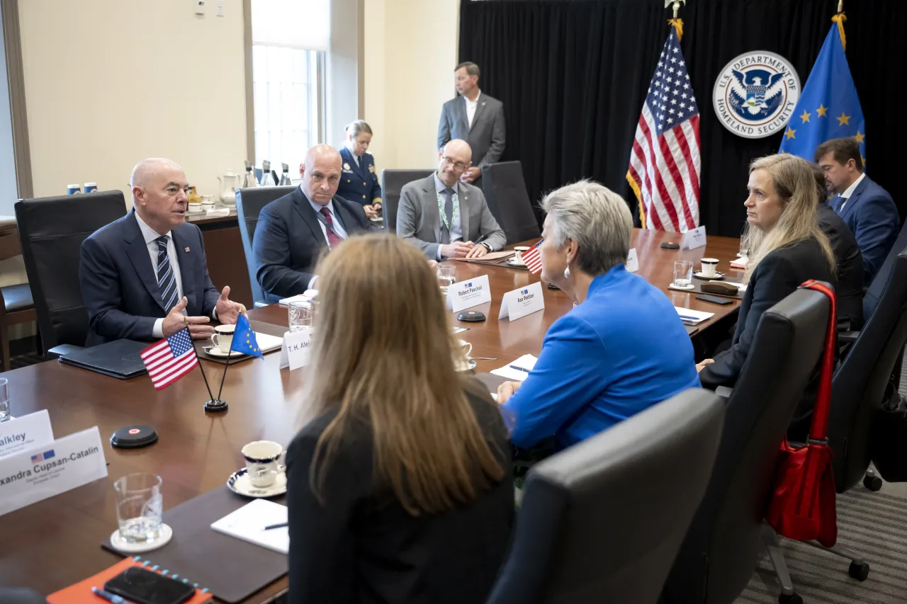 Image: DHS Secretary Alejandro Mayorkas Participates in a Bilateral Meeting with European Commissioner for Home Affairs (008)