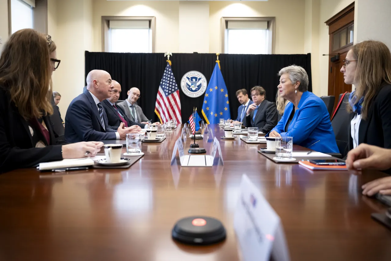 Image: DHS Secretary Alejandro Mayorkas Participates in a Bilateral Meeting with European Commissioner for Home Affairs (009)