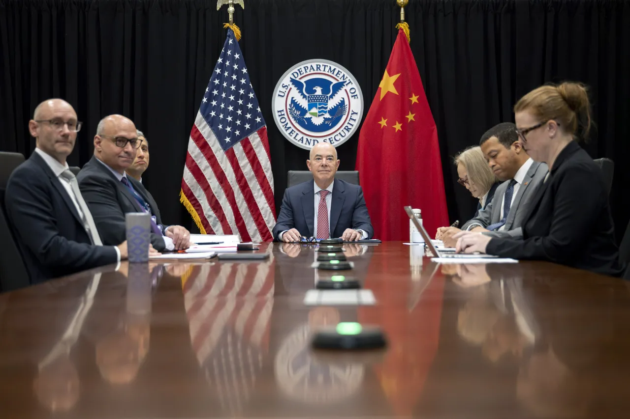 Image: DHS Secretary Alejandro Mayorkas Participates in a Virtual Bilateral Meeting with PRC Minister of Public Security (002)