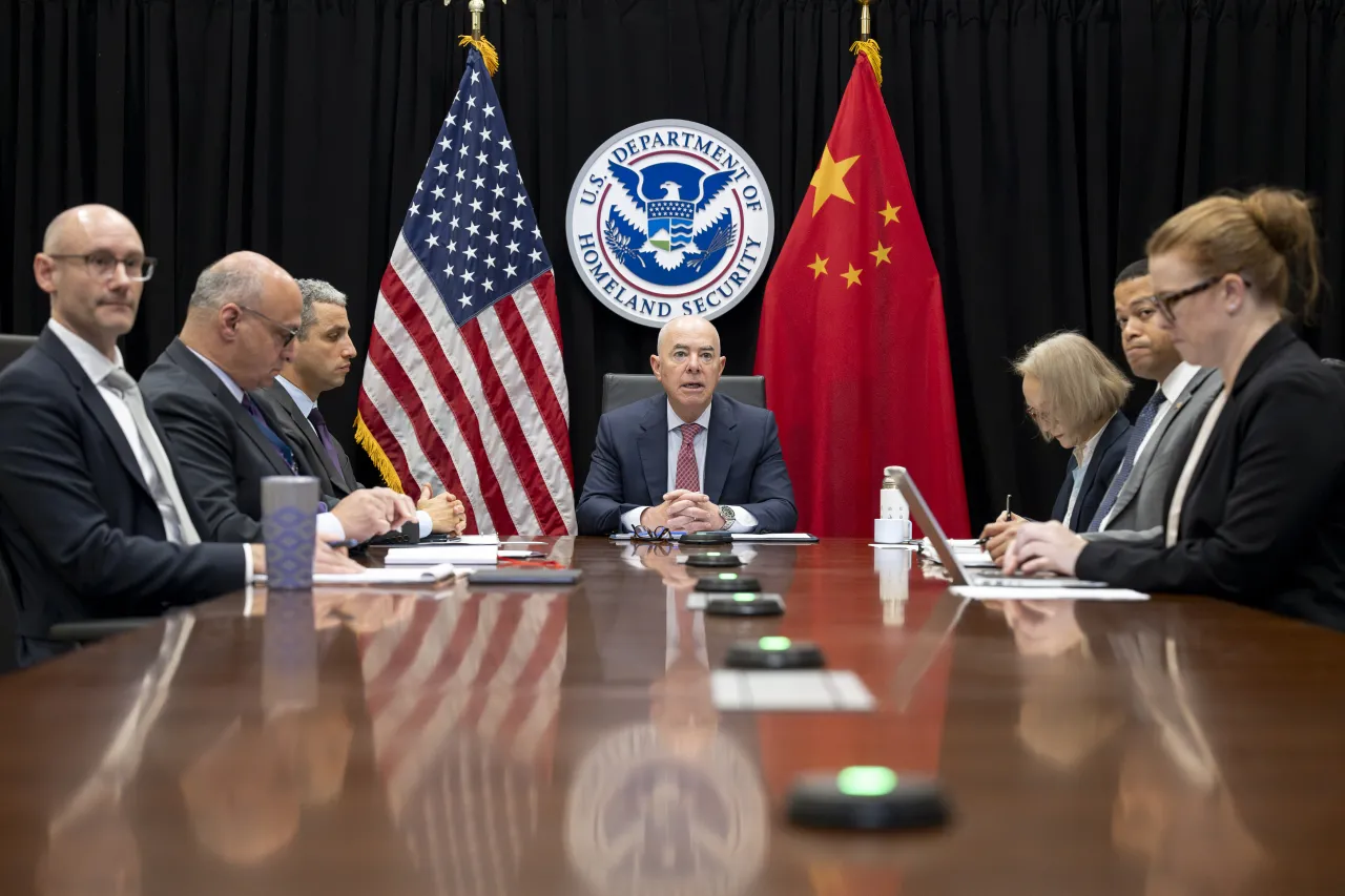 Image: DHS Secretary Alejandro Mayorkas Participates in a Virtual Bilateral Meeting with PRC Minister of Public Security (005)