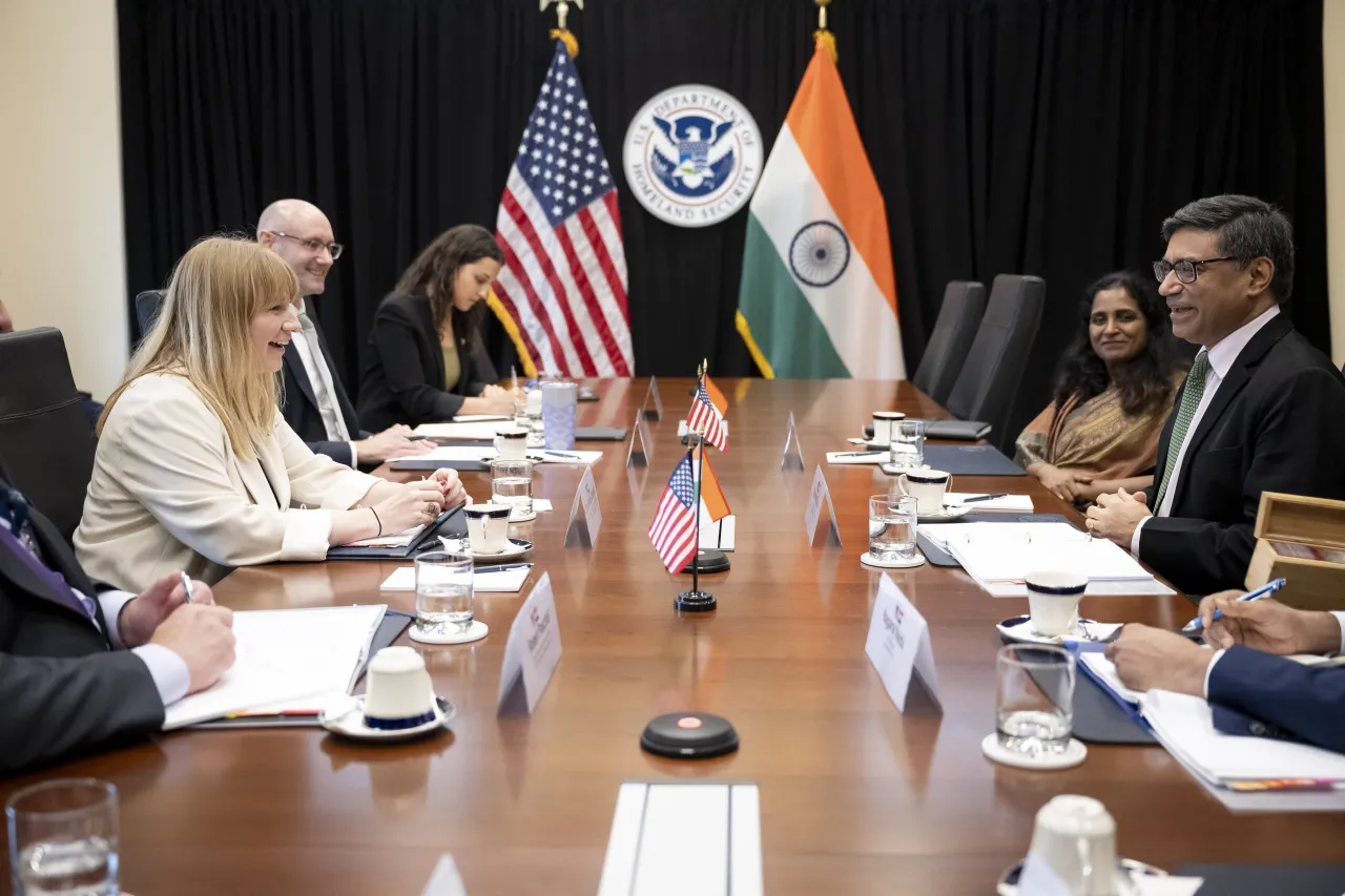 Image: DHS Senior Official Performing the Duties of the Deputy Secretary Kristie Canegallo Participates in a Bilateral Meeting with the Foreign Secretary of India  (002)