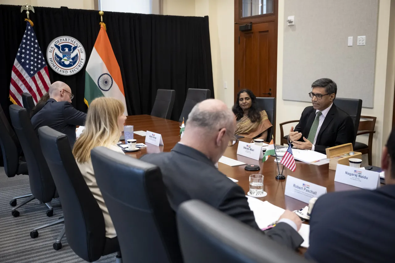 Image: DHS Senior Official Performing the Duties of the Deputy Secretary Kristie Canegallo Participates in a Bilateral Meeting with the Foreign Secretary of India  (003)