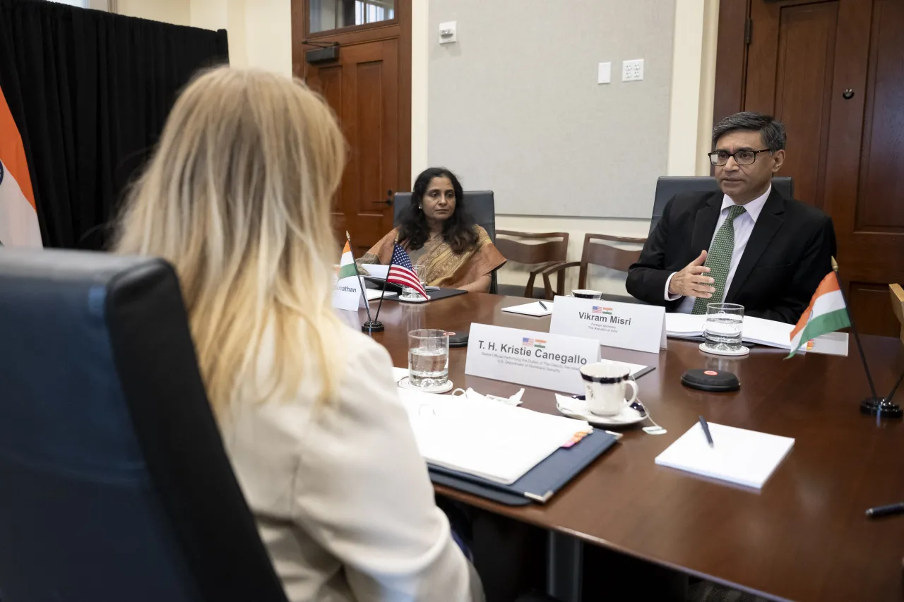 Image: DHS Senior Official Performing the Duties of the Deputy Secretary Kristie Canegallo Participates in a Bilateral Meeting with the Foreign Secretary of India  (005)