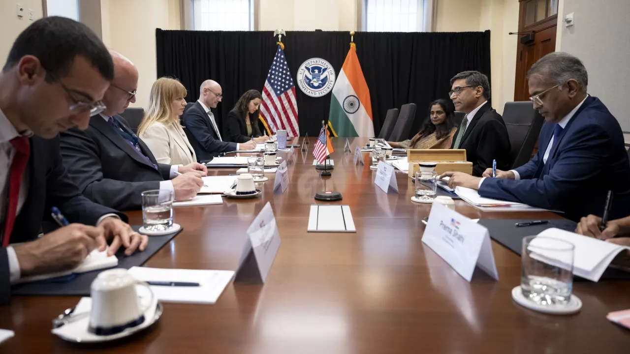 Image: DHS Senior Official Performing the Duties of the Deputy Secretary Kristie Canegallo Participates in a Bilateral Meeting with the Foreign Secretary of India  (007)