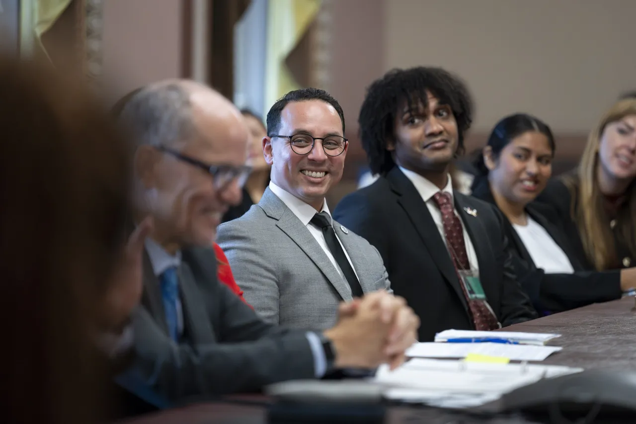 Image: DHS Secretary Alejandro Mayorkas Speaks with NSC Graduate Students  (008)