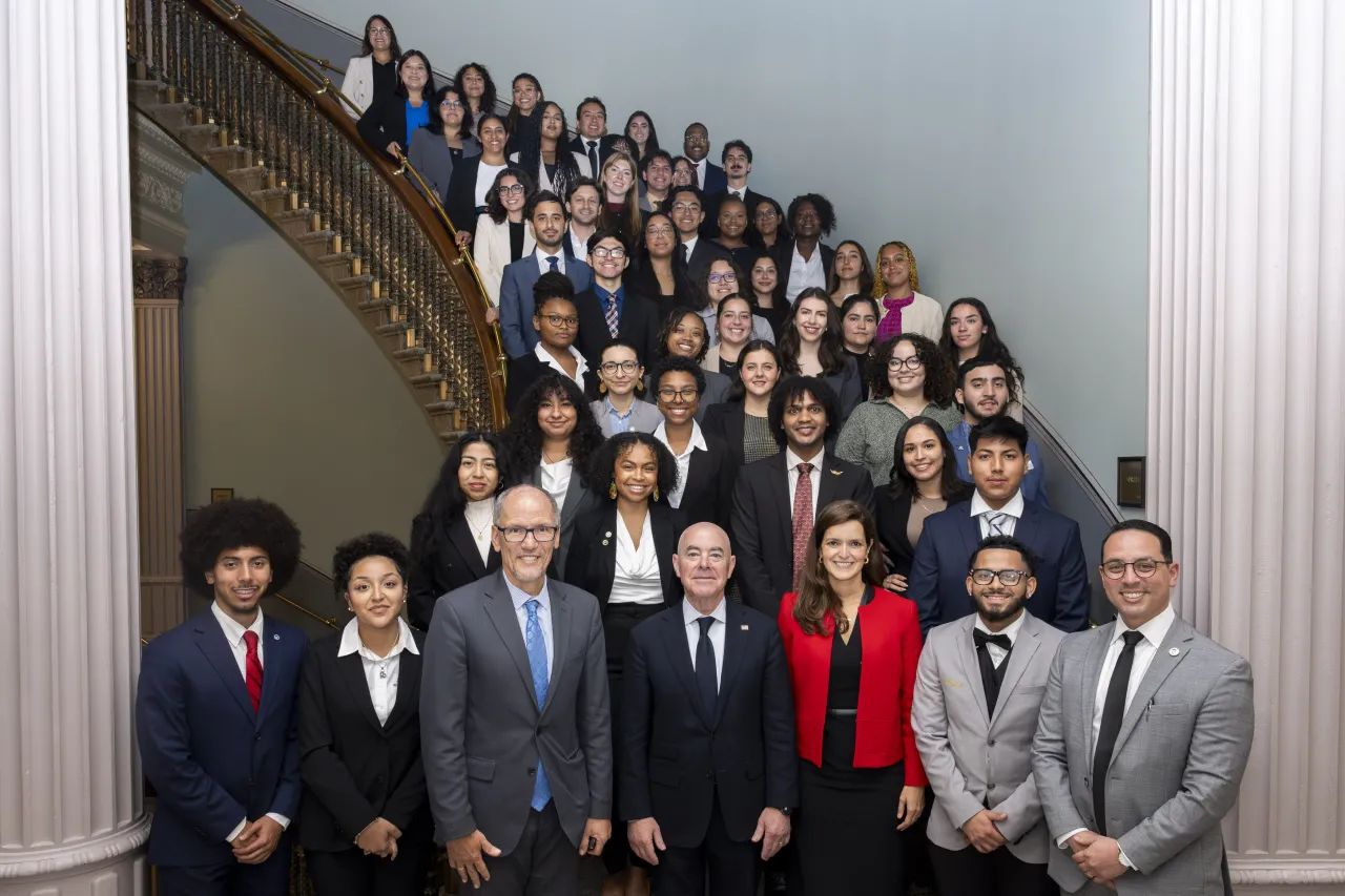 Image: DHS Secretary Alejandro Mayorkas Speaks with NSC Graduate Students  (016)