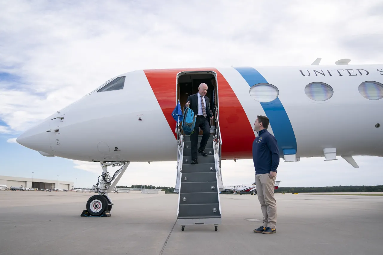 Image: DHS Secretary Alejandro Mayorkas Arrives in Raleigh North Carolina    (001)