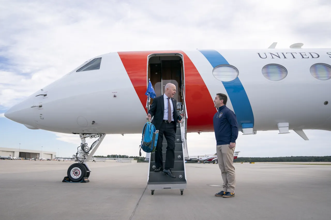 Image: DHS Secretary Alejandro Mayorkas Arrives in Raleigh North Carolina    (002)