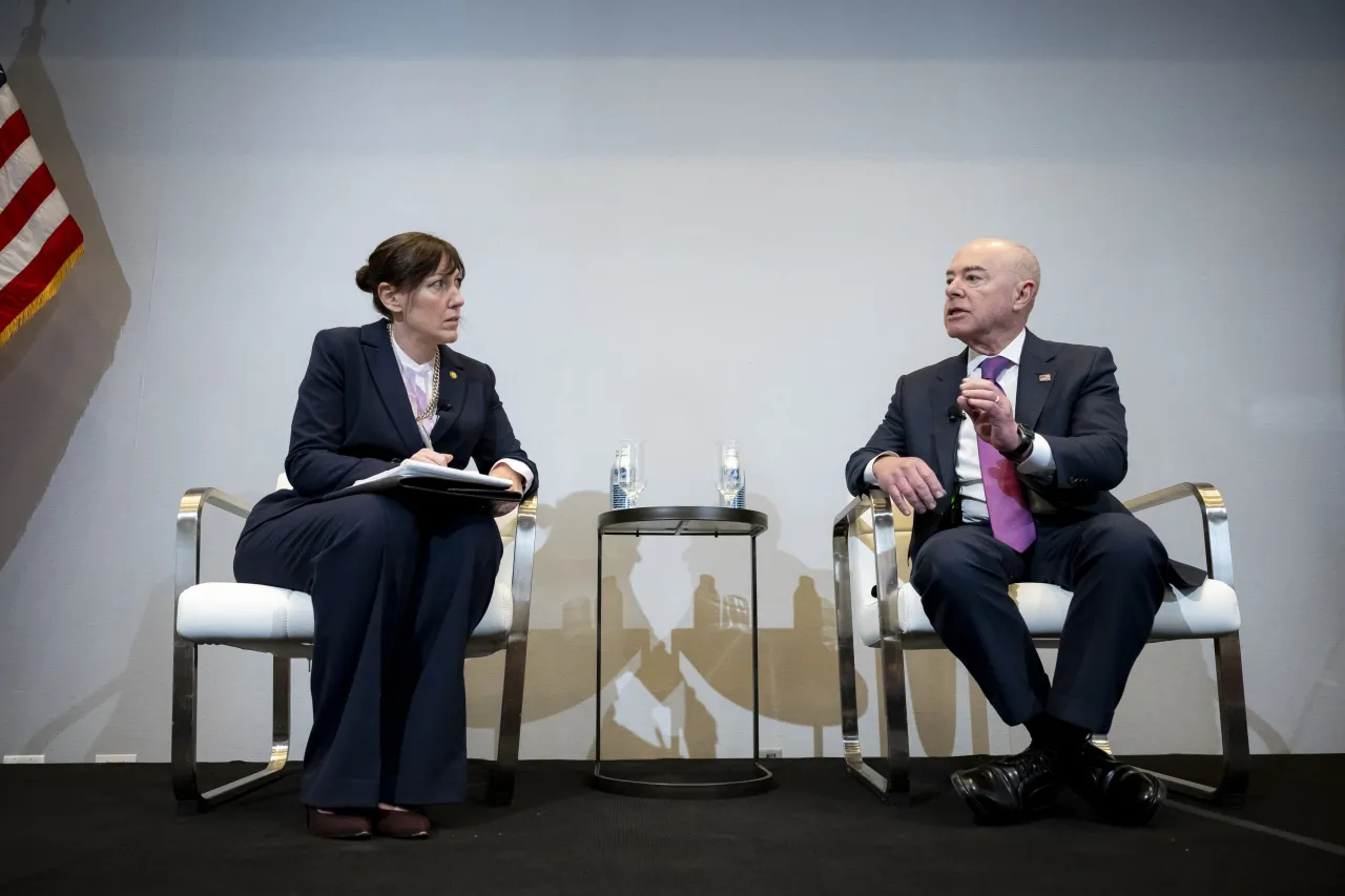 Image: DHS Secretary Alejandro Mayorkas Participates in a Fireside Chat at White House Fellows Annual Leadership Conference (011)