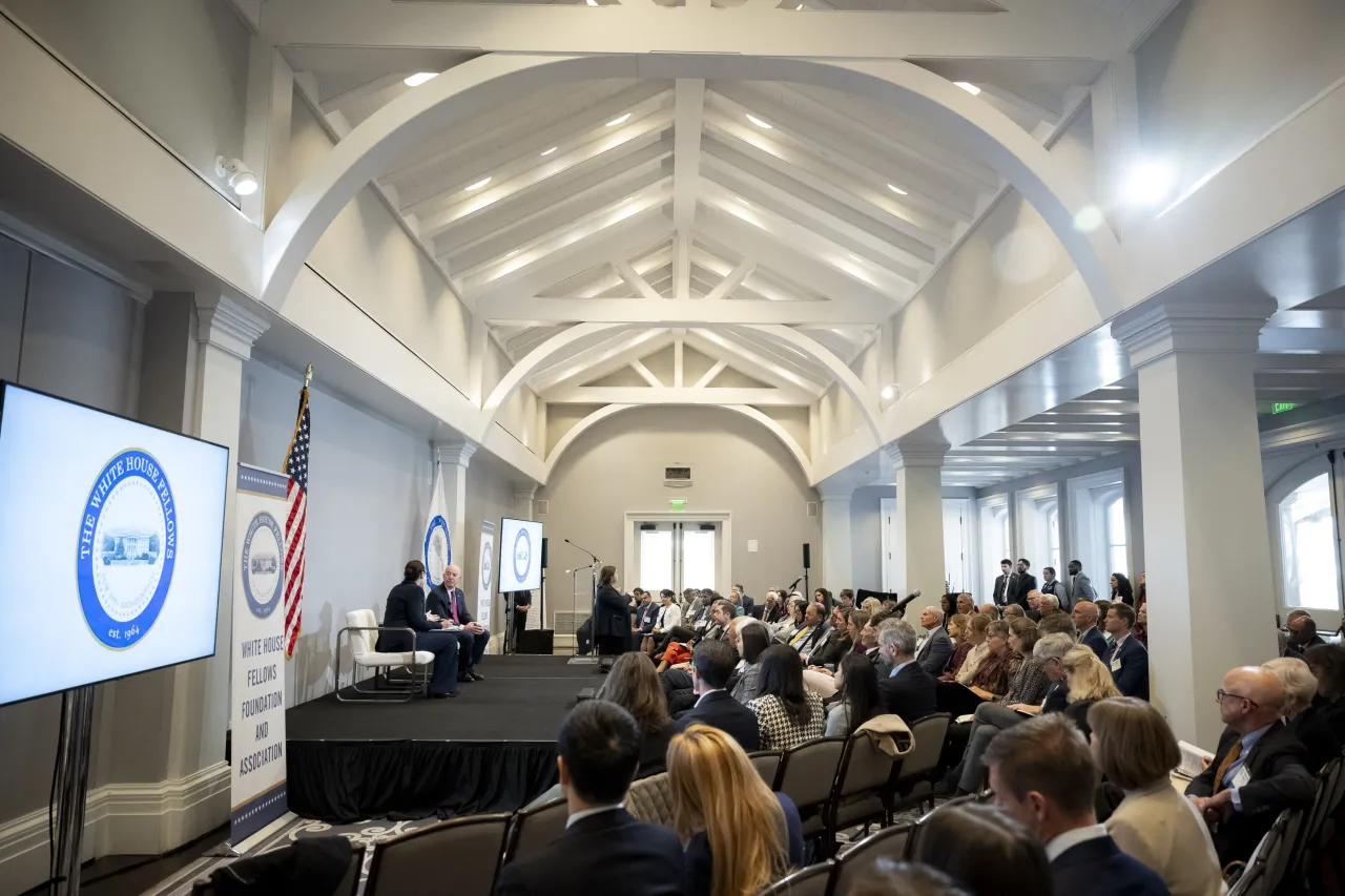 Image: DHS Secretary Alejandro Mayorkas Participates in a Fireside Chat at White House Fellows Annual Leadership Conference (013)