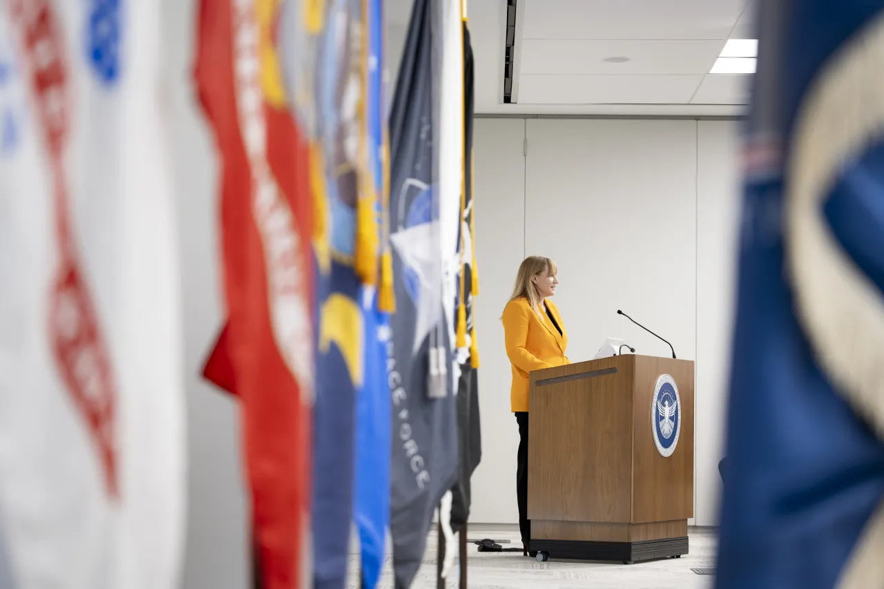 Image: DHS Senior Official Performing the Duties of the Deputy Secretary Kristie Canegallo Participates in a TSA HQ Town Hall Veterans Day Ceremony (025)