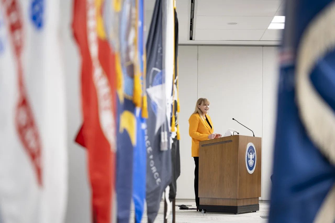 Image: DHS Senior Official Performing the Duties of the Deputy Secretary Kristie Canegallo Participates in a TSA HQ Town Hall Veterans Day Ceremony (026)