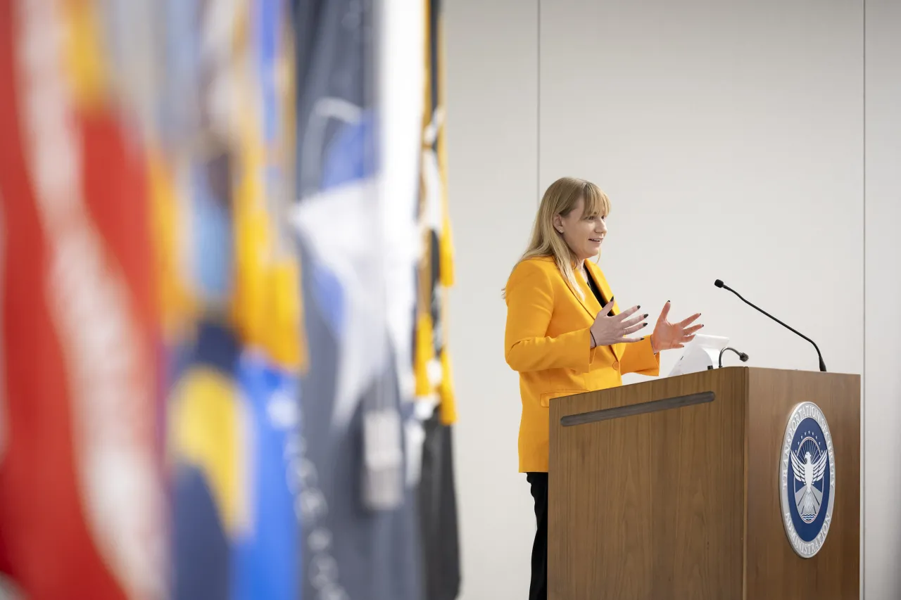 Image: DHS Senior Official Performing the Duties of the Deputy Secretary Kristie Canegallo Participates in a TSA HQ Town Hall Veterans Day Ceremony (027)