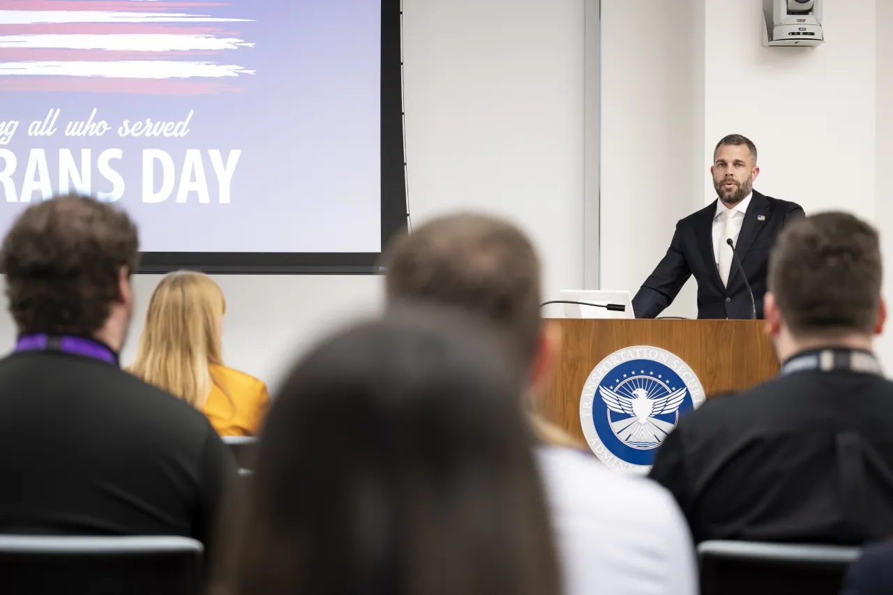 Image: DHS Senior Official Performing the Duties of the Deputy Secretary Kristie Canegallo Participates in a TSA HQ Town Hall Veterans Day Ceremony (028)