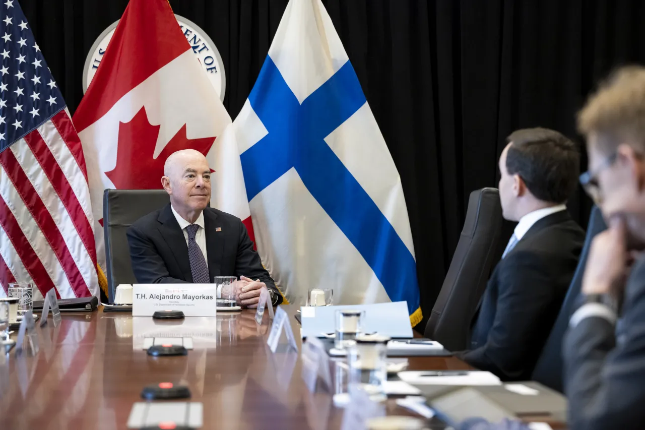 Image: DHS Secretary Alejandro Mayorkas Participates in a Trilateral Meeting with Canada and Finland (001)