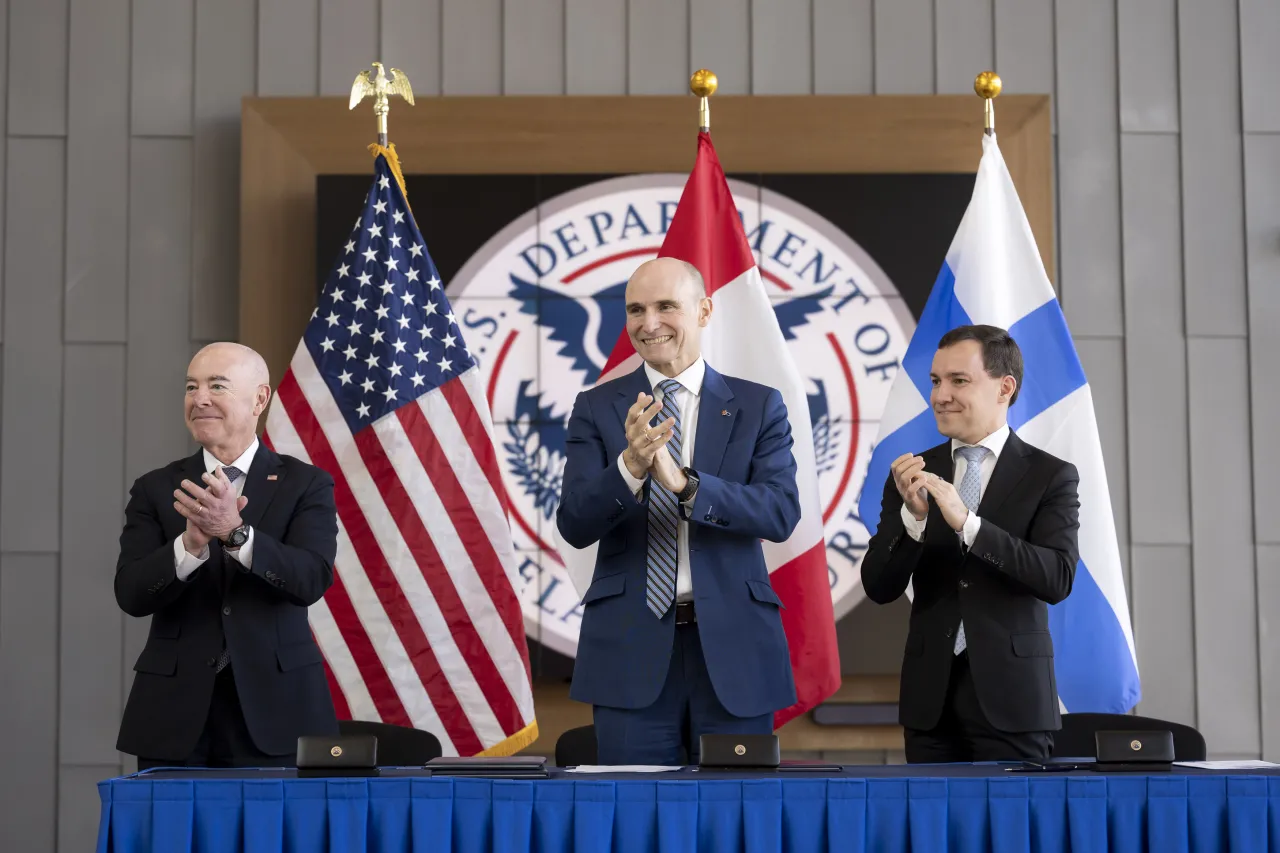 Image: DHS Secretary Alejandro Mayorkas Signs ICE Pact MOU with Canada and Finland (038)