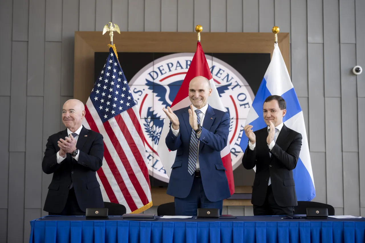 Image: DHS Secretary Alejandro Mayorkas Signs ICE Pact MOU with Canada and Finland (039)