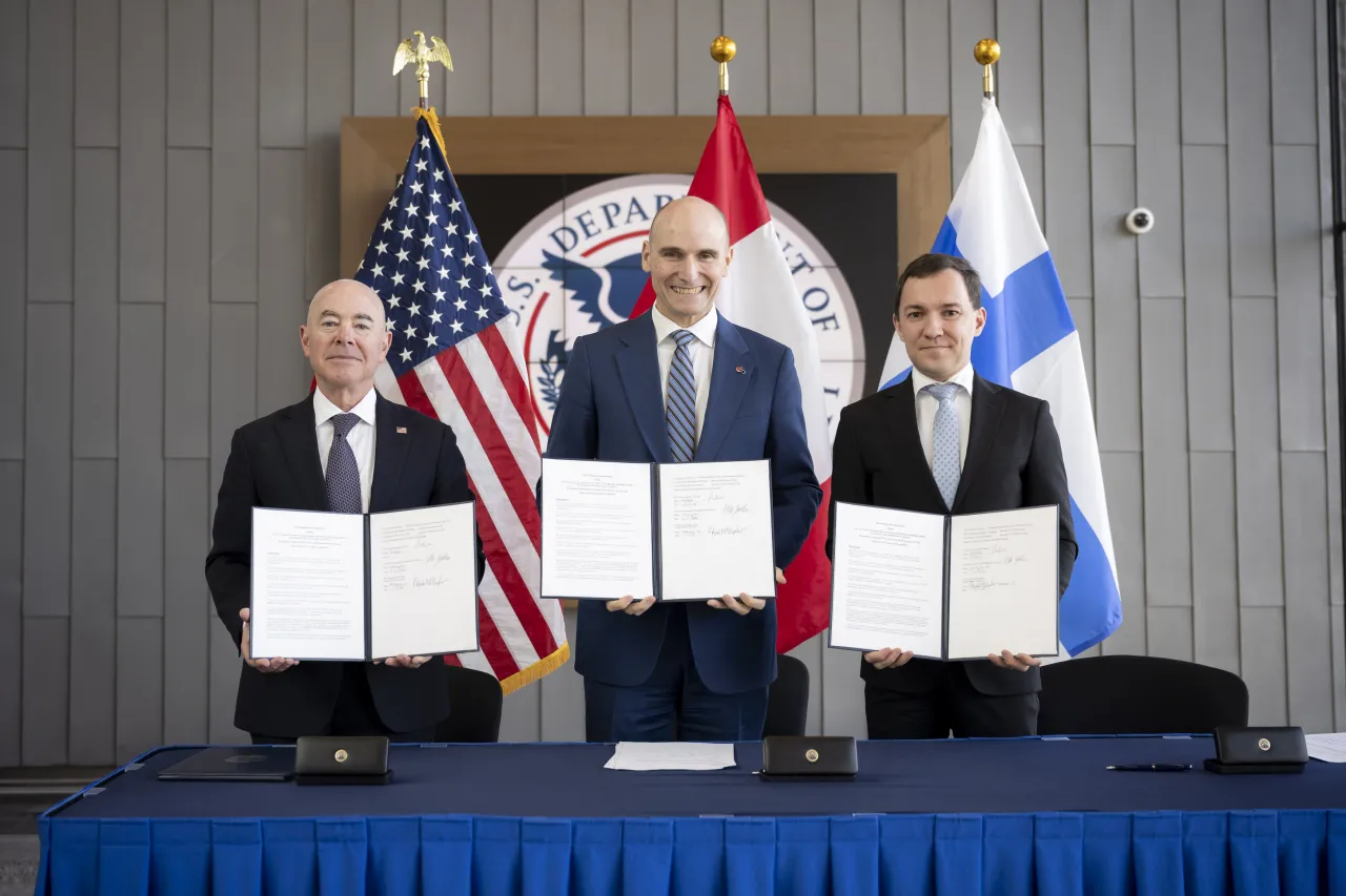 Image: DHS Secretary Alejandro Mayorkas Signs ICE Pact MOU with Canada and Finland (040)