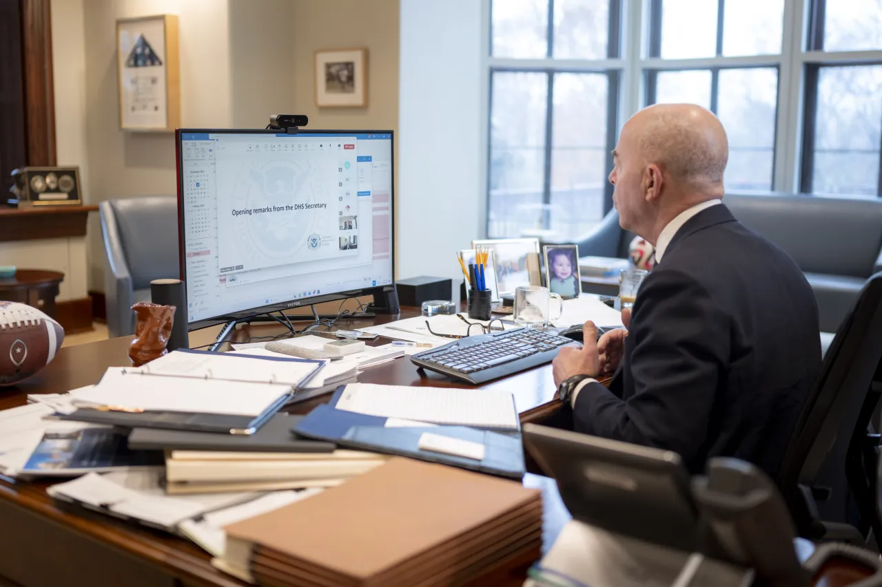 Image: DHS Secretary Alejandro Mayorkas Delivers Opening Remarks for a Virtual DHS Operations Centers Directors Forum (004)