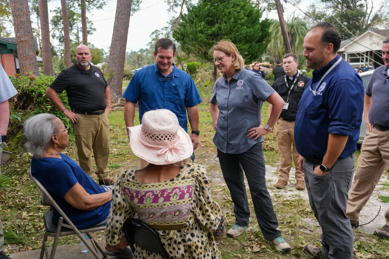 Fema And Georgia Rep. Scott Speak With Hurricane Helene Survivors 