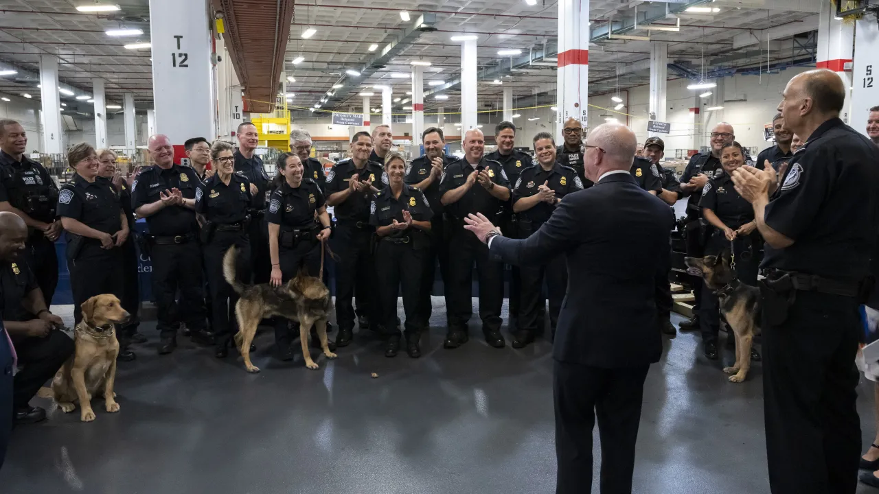 Image: DHS Secretary Alejandro Mayorkas Tours the CBP IMF at JFK (090)