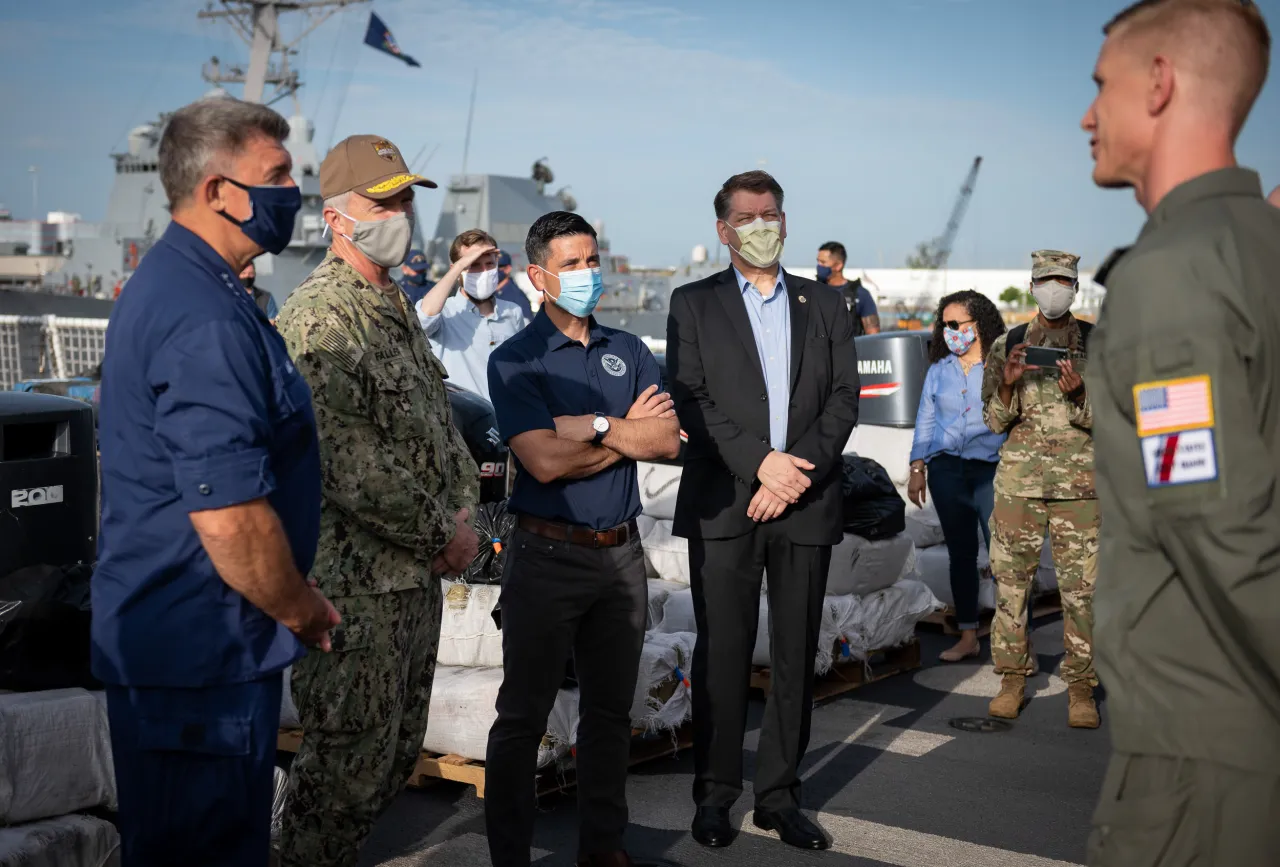 Image: Acting Secretary Wolf Joins USCG Cutter James in Offloading Narcotics (13)