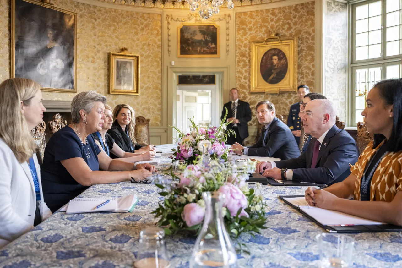 Image: DHS Secretary Alejandro Mayorkas Participates in a Bilateral Meeting with the European Commissioner for Home Affairs (044)