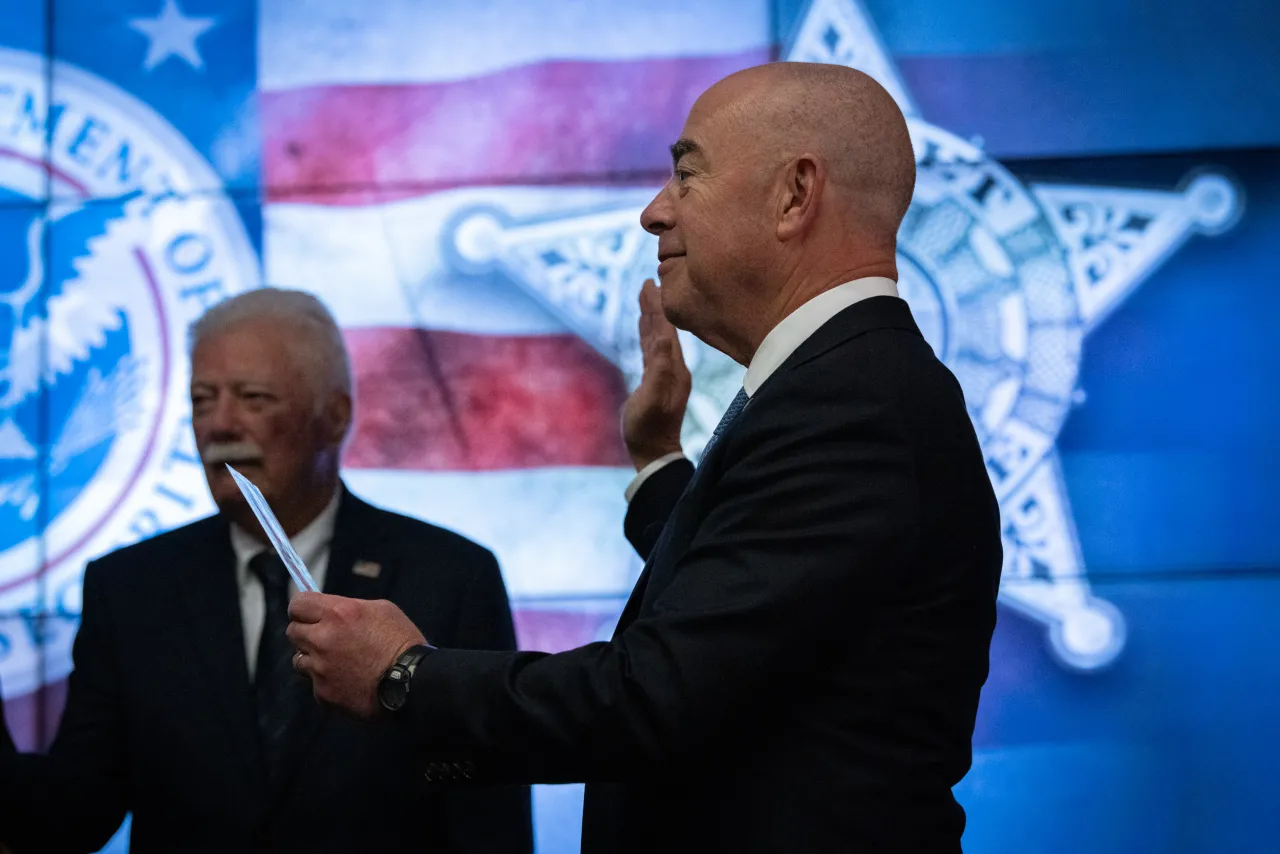 Image: DHS Secretary Alejandro Mayorkas Swears In Director of USSS (019)