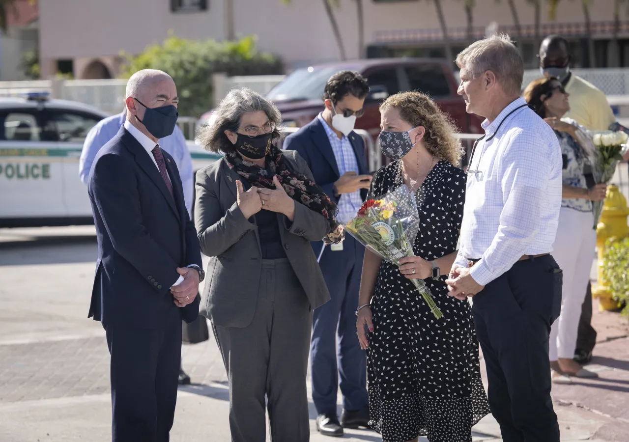 Image: DHS Secretary Alejandro Mayorkas Visits Surfside Condo Collapse Site (14)